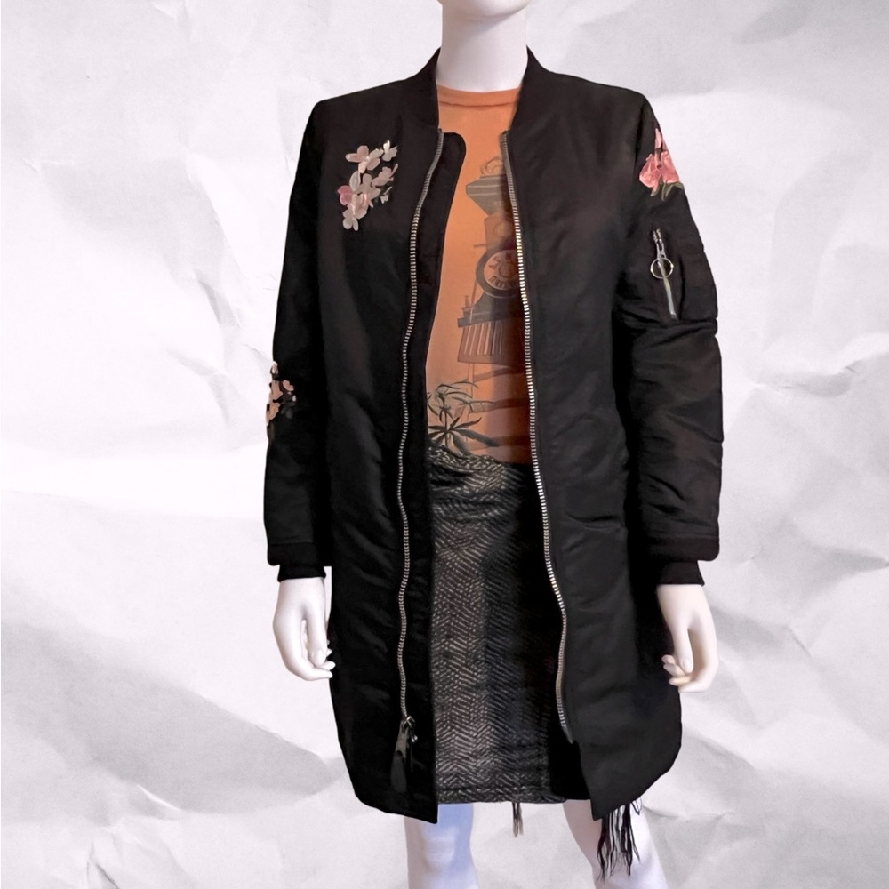 Quilted embroidered parka, black, Alpha Industries